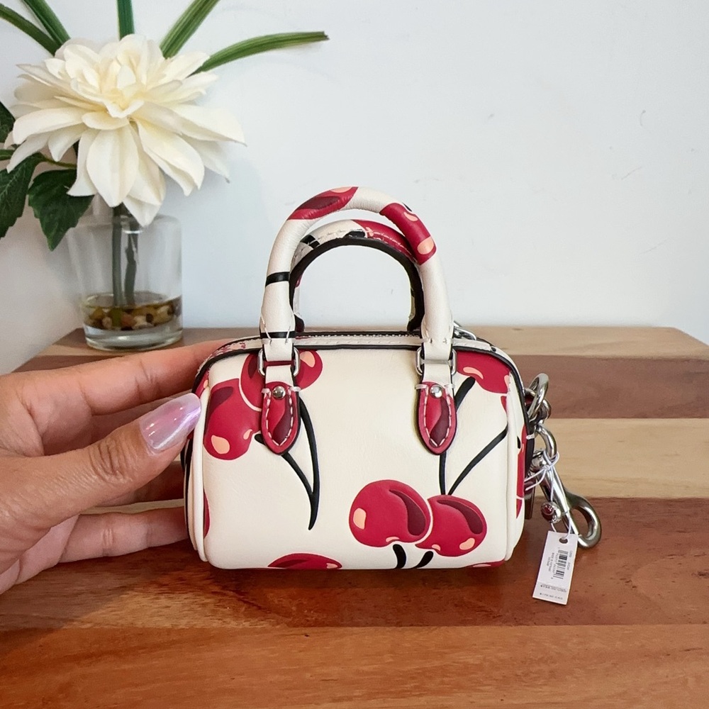 NWT Coach Mini Rowan‎ Bag Charm With Cherry Print - Picture 3 of 5